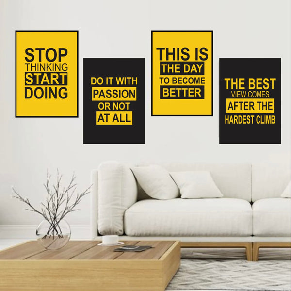 Motivational Wall Set of 4 Frames