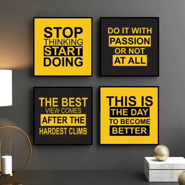 Motivational Wall Set of 4 Frames