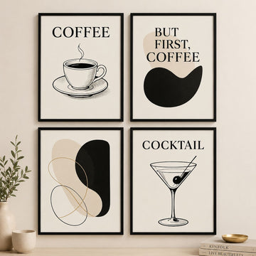 Coffee themed set of 4 Frames