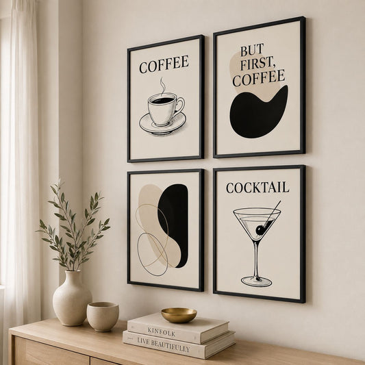 Coffee themed set of 4 Frames