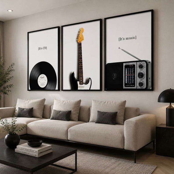 Piano themed set of 3 Frames