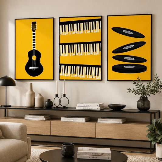 Piano Abstract Art (3 Frames set)