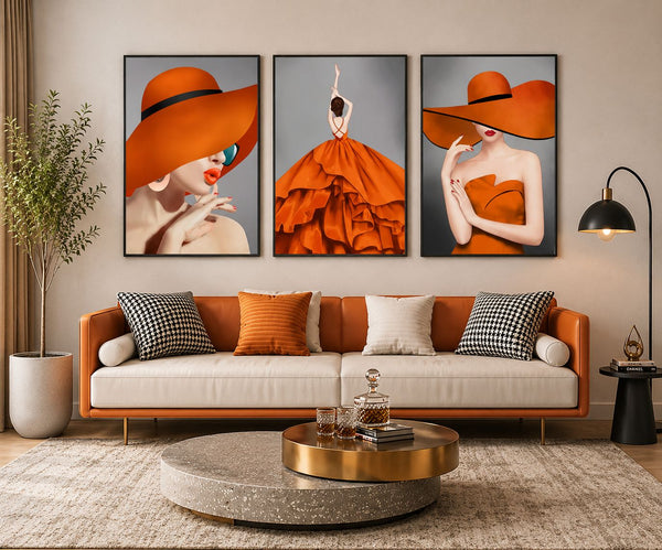 Abstract Wall Art set of 3 Frames