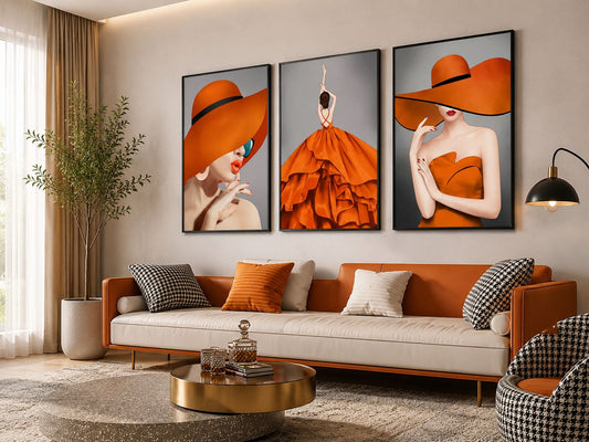Abstract Wall Art set of 3 Frames