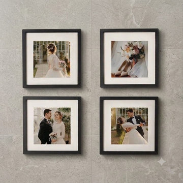 Modern Square Photo Wall Art Frames (Set of 4) – 8x8 Inches
