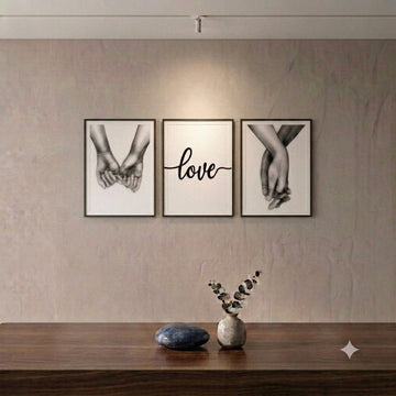 Minimalist Love Hands Wall Art Set of 3 (12x18)