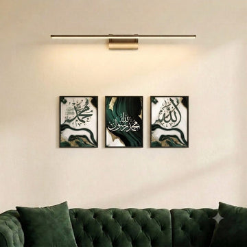 3-Piece Islamic Wall Art Set (12x18 Inches)