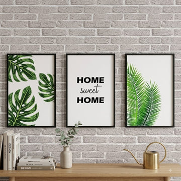 Botanical Wall Art Set of 3 - Tropical Leaf Print Frames